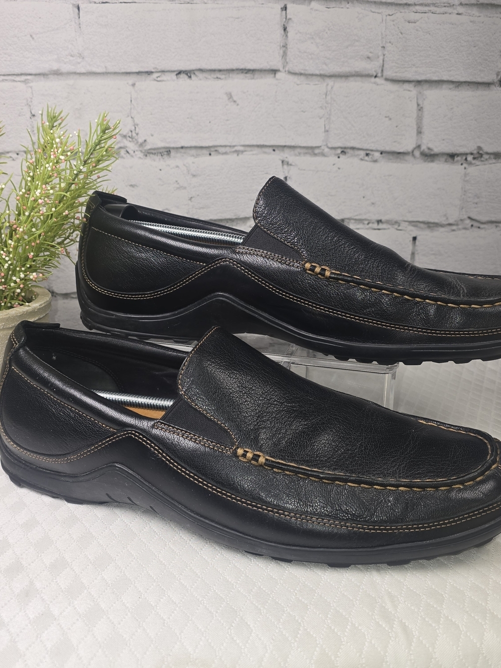 MENS COLE HAAN TUCKER VENETIAN LOAFERS IN BLACK LEATHER SLIP ON CASUAL SIZE 15M